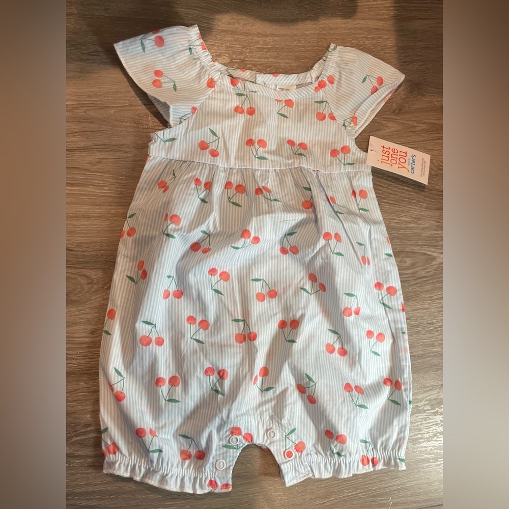 New - Cherry Print Kids Romper 12mo - Carter’s - just one you